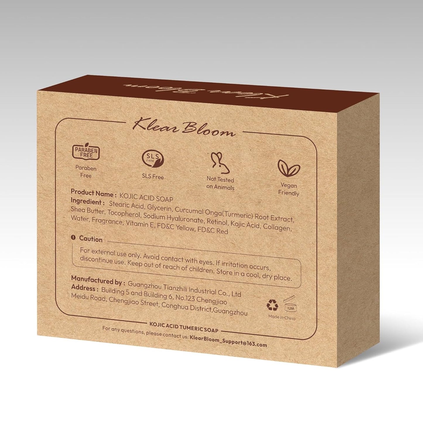 Kojic Acid Soap, Turmeric Soap Bar for Dark Spots Brightening & Moisturizing with Collagen, Vitamin E, Retinol, Hyaluronic Acid, Shea Butter, Paraben & Sulfate-Free 105G X 2 Bars