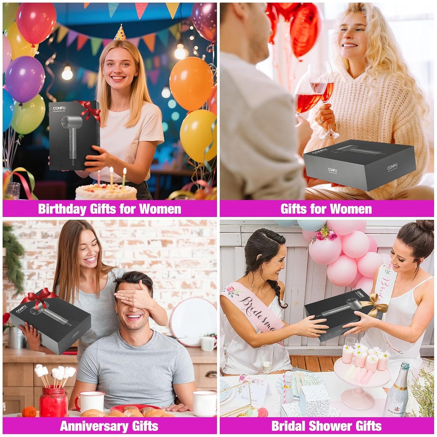 Hair Dryer, 110000 RPM Fast Drying Blow Dryer with Magnetic Diffuser and Concentrator, Professional Lightweight Ionic Hair Dryer for Women and Men