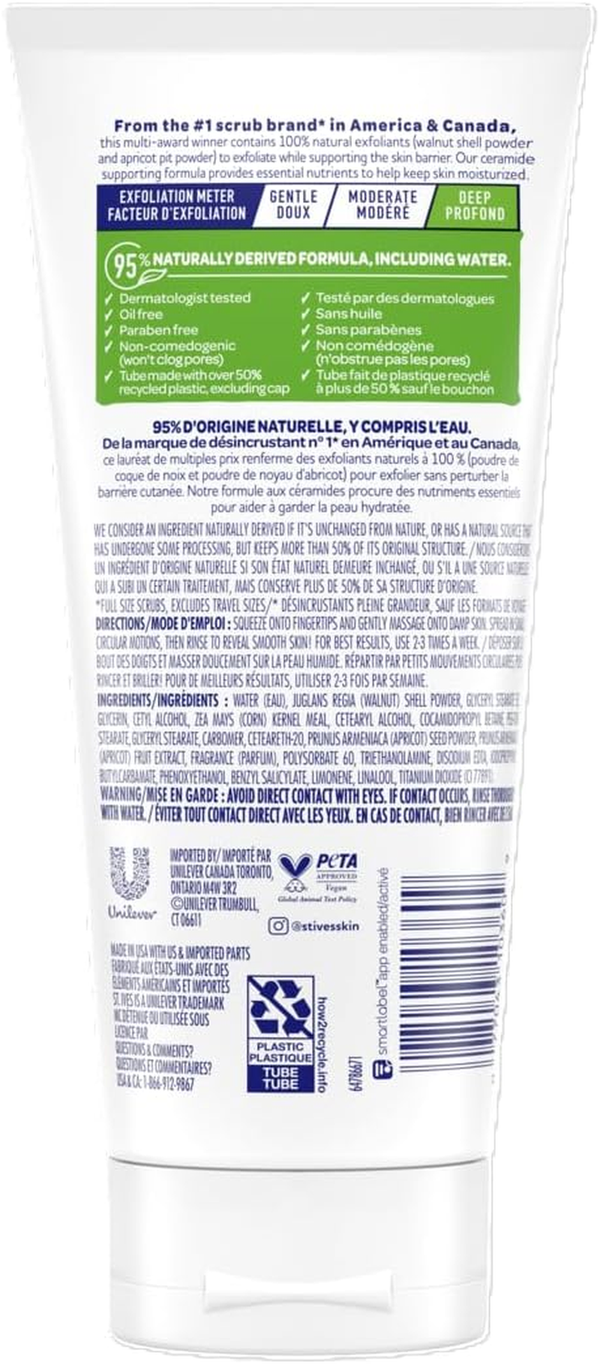 Fresh Skin Apricot Face Scrub, Deep Exfoliating Skin Care for Clean and Radiant Complexion, Oil-Free Formula with 100% Natural Exfoliants, 6 Oz, Pack of 6