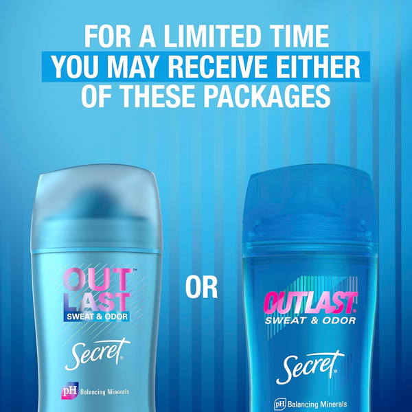 Outlast Antiperspirant Deodorant for Women, 72Hr Sweat & Odor Protection, PH Balancing Minerals, Invisible Solid, Completely Clean Scent, Travel Size, 0.5 Oz