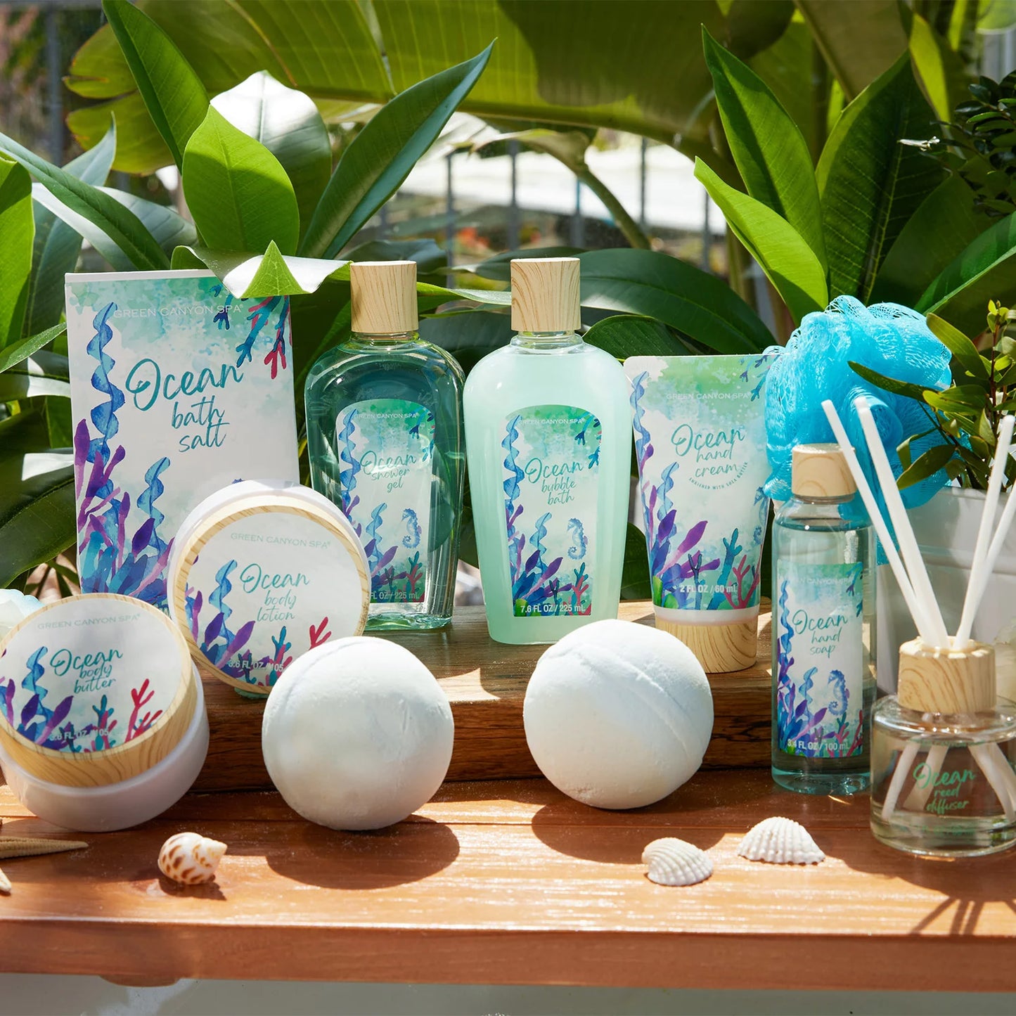 Bath Gift Baskets for Women - 12 Pcs Ocean Spa Gift Sets, Luxury Mothers Day Gifts for Mom