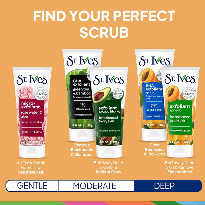 Fresh Skin Apricot Face Scrub, Deep Exfoliating Skin Care for Clean and Radiant Complexion, Oil-Free Formula with 100% Natural Exfoliants, 6 Oz, Pack of 6