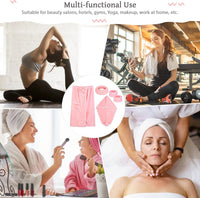 Towel Wrap Women Shower Robe Adjustable Closure Bathrobe with Hair Drying Towel & Spa Wraps