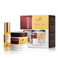 Collagen Hair Treatment Deep Repair Conditioning, Hair Mask Argan Oil Set for Dry Damaged Hair All Hair Types 16.9Floz + 1.69Floz