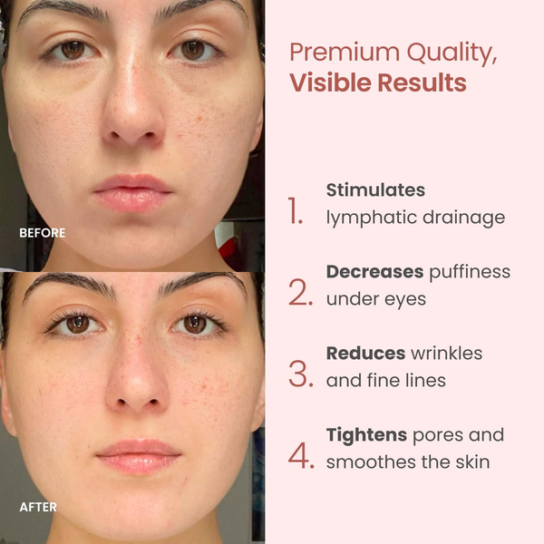 Face Roller and Gua Sha Rose Quartz Certified | Gifts | Guasha Tool for Face | Jawline Shaper | Your Skin Care Routine