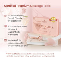 Face Roller and Gua Sha Rose Quartz Certified | Gifts | Guasha Tool for Face | Jawline Shaper | Your Skin Care Routine