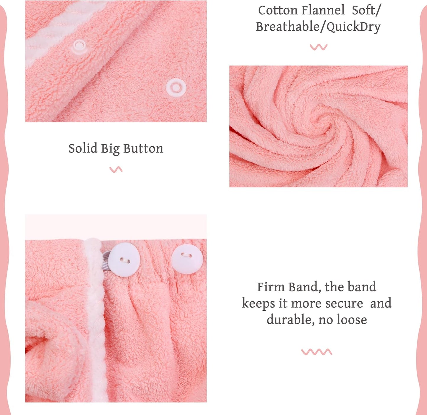 Towel Wrap Women Shower Robe Adjustable Closure Bathrobe with Hair Drying Towel & Spa Wraps