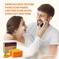 Kojic Acid Soap, Turmeric Soap Bar for Dark Spots Brightening & Moisturizing with Collagen, Vitamin E, Retinol, Hyaluronic Acid, Shea Butter, Paraben & Sulfate-Free 105G X 2 Bars