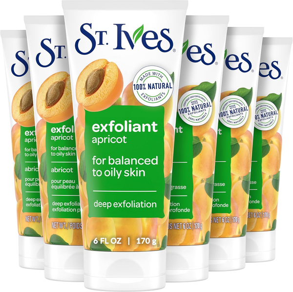 Fresh Skin Apricot Face Scrub, Deep Exfoliating Skin Care for Clean and Radiant Complexion, Oil-Free Formula with 100% Natural Exfoliants, 6 Oz, Pack of 6