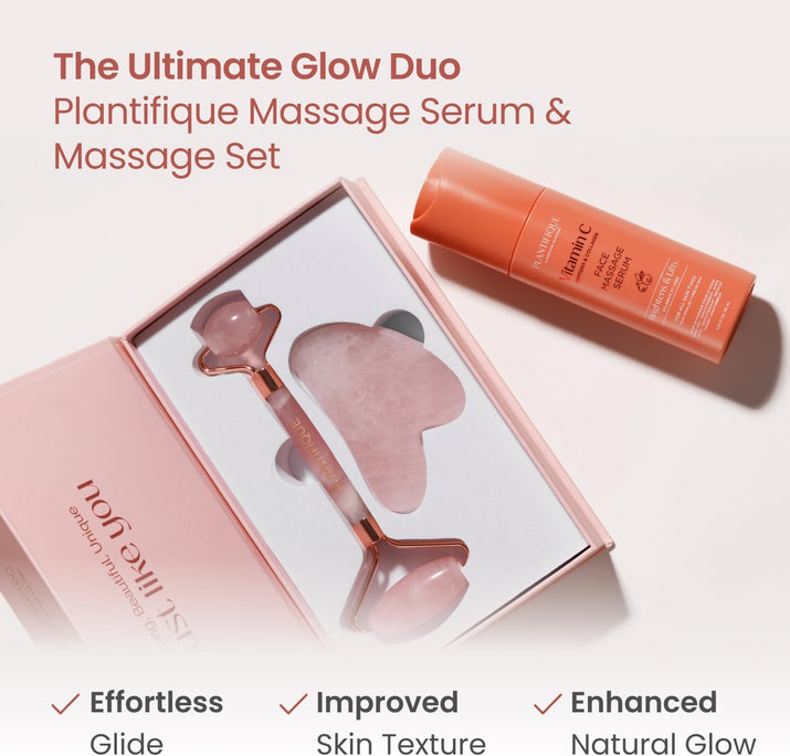 Face Roller and Gua Sha Rose Quartz Certified | Gifts | Guasha Tool for Face | Jawline Shaper | Your Skin Care Routine