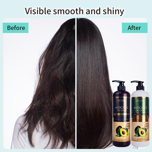 Avocado Oil Hair Care Set, Moisturizing Shampoo and Conditioner with Collagen, Hair Mask, Smooth and Repair Treatment, 33.8 Fl Oz, Hair Serum 3.51 Oz