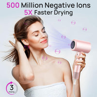 Hair Dryer, 110000 RPM Fast Drying Blow Dryer with Magnetic Diffuser and Concentrator, Professional Lightweight Ionic Hair Dryer for Women and Men